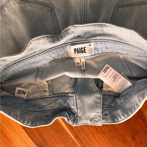 PAIGE Women's Light Blue High Waist Belted Shorts - Picture 4 of 4